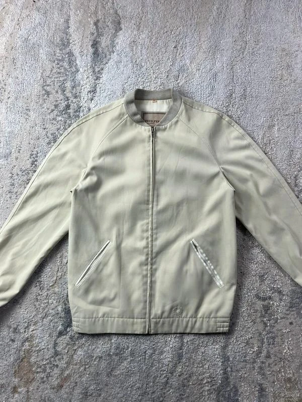 Chaqueta vintage de los 90 de Fred Perry Harrington Bege con cremallera, talla L – photo 5
